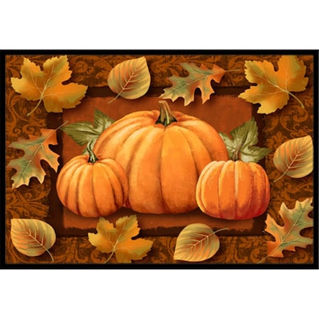 Jensendistributionservices Pumpkins And Fall Leaves Indoor & Outdoor Mat, 18 x 27 in. MI2556462